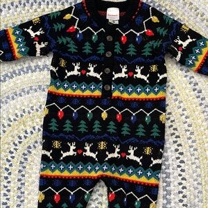 Holiday Reindeer Knit Onesie